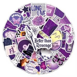 2/$10  50 Piece Taylor Swift Purple Themed Sticker Pack